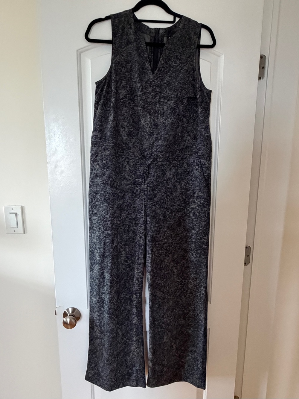 Athleta Charcoal Gray Sleeveless Wide-Leg Jumpsuit
